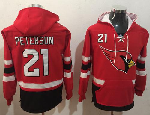 Nike Cardinals #21 Patrick Peterson Red/Black Name & Number Pullover NFL Hoodie - Click Image to Close